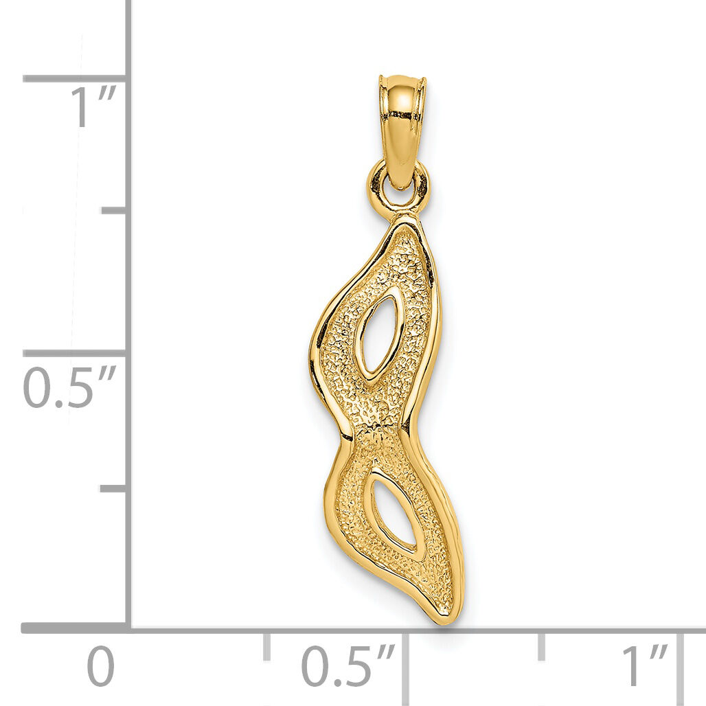 14K 3-D Beveled Masquerade Mask Charm-K7315