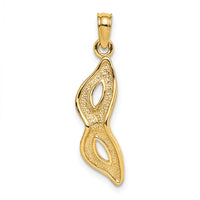 14K 3-D Beveled Masquerade Mask Charm-K7315