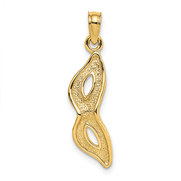 14K 3-D Beveled Masquerade Mask Charm-K7315