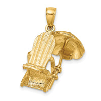 14K 3-D Beach Chair w/ Umbrella Charm-K7316