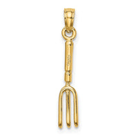 14K 3-D  Fork Garden Tool Charm-K7318