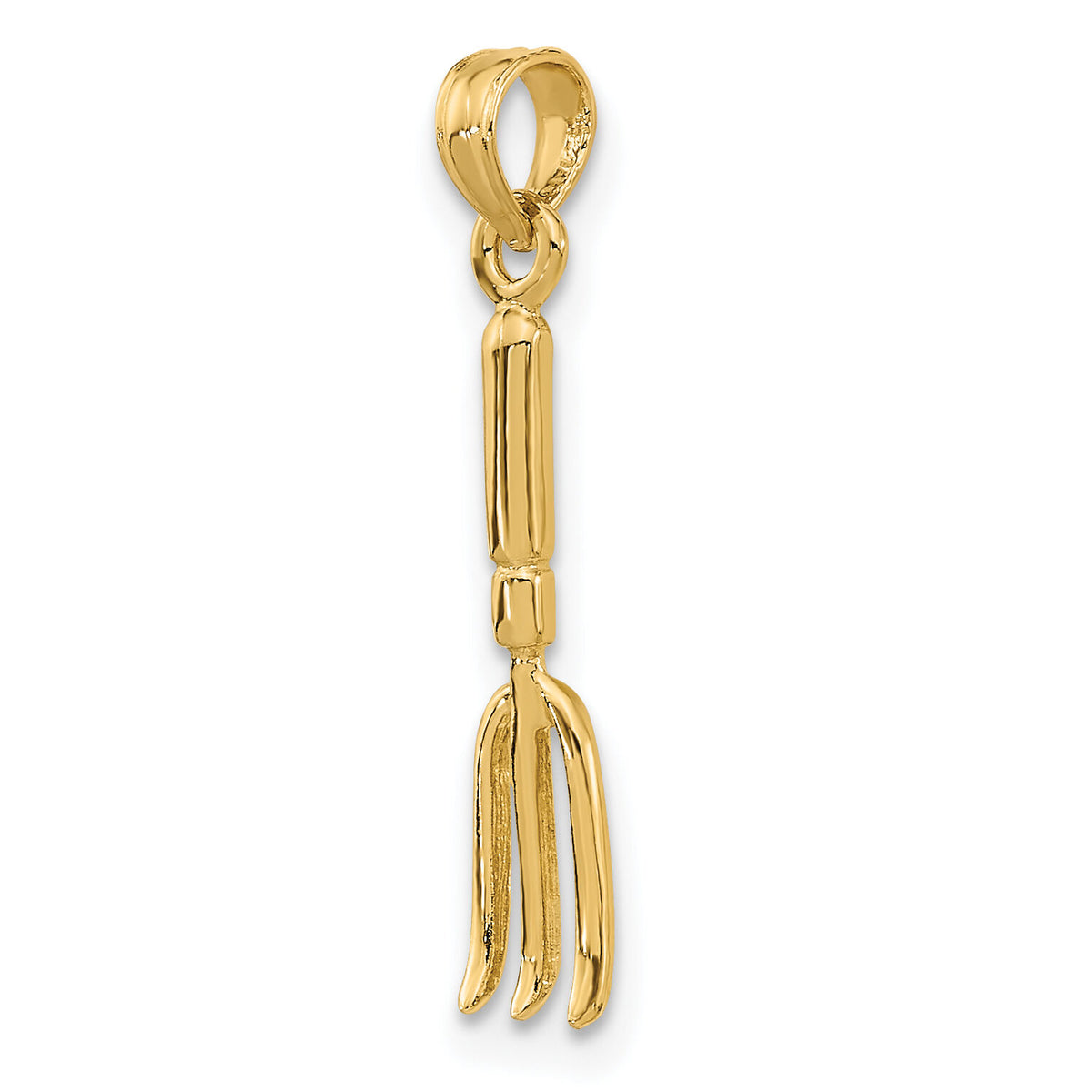 14K 3-D  Fork Garden Tool Charm-K7318