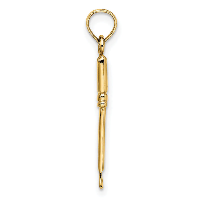 14K 3-D Weeding Garden Tool Charm-K7319