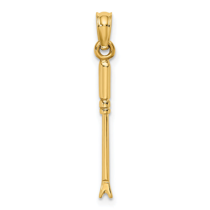 14K 3-D Weeding Garden Tool Charm-K7319