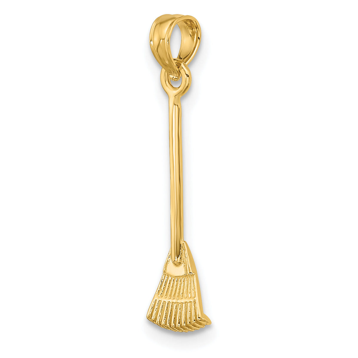 14K 3-D Leaf Rake Garden Tool Charm-K7321