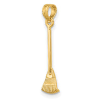 14K 3-D Leaf Rake Garden Tool Charm-K7321