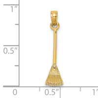 14K 3-D Leaf Rake Garden Tool Charm-K7321