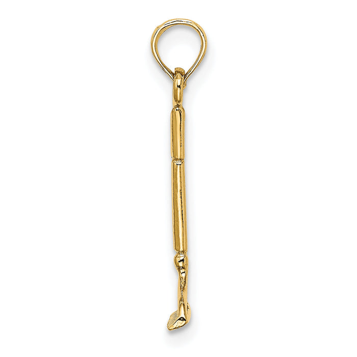 14K 3-D Landscape Rake Garden Tool Charm-K7322
