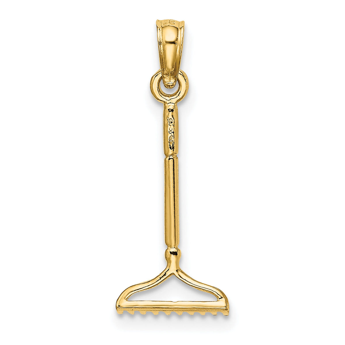 14K 3-D Landscape Rake Garden Tool Charm-K7322