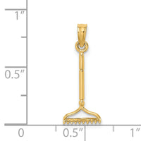 14K 3-D Landscape Rake Garden Tool Charm-K7322