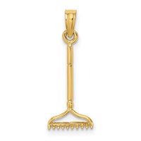 14K 3-D Landscape Rake Garden Tool Charm-K7322