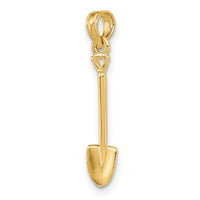 14K 3-D Polished Shovel Garden Tool Charm-K7323