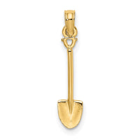 14K 3-D Polished Shovel Garden Tool Charm-K7323