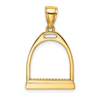 14K 3-D and Polished Large Horse Stirrup Charm-K7326