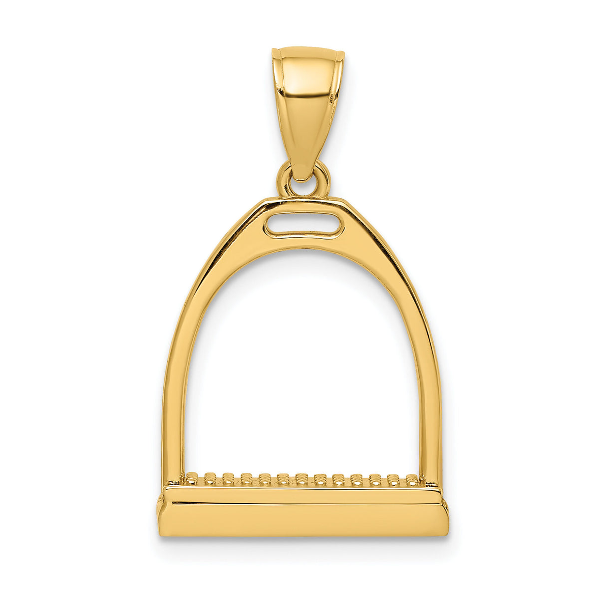 14K 3-D and Polished Large Horse Stirrup Charm-K7326
