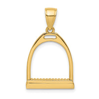14K 3-D and Polished Large Horse Stirrup Charm-K7326