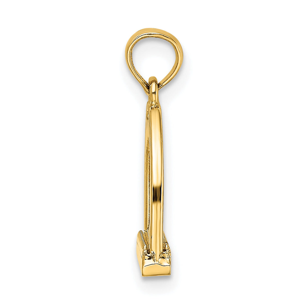 14K 3-D Polish Small Horse Stirrup Charm-K7327