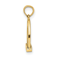 14K 3-D Polish Small Horse Stirrup Charm-K7327