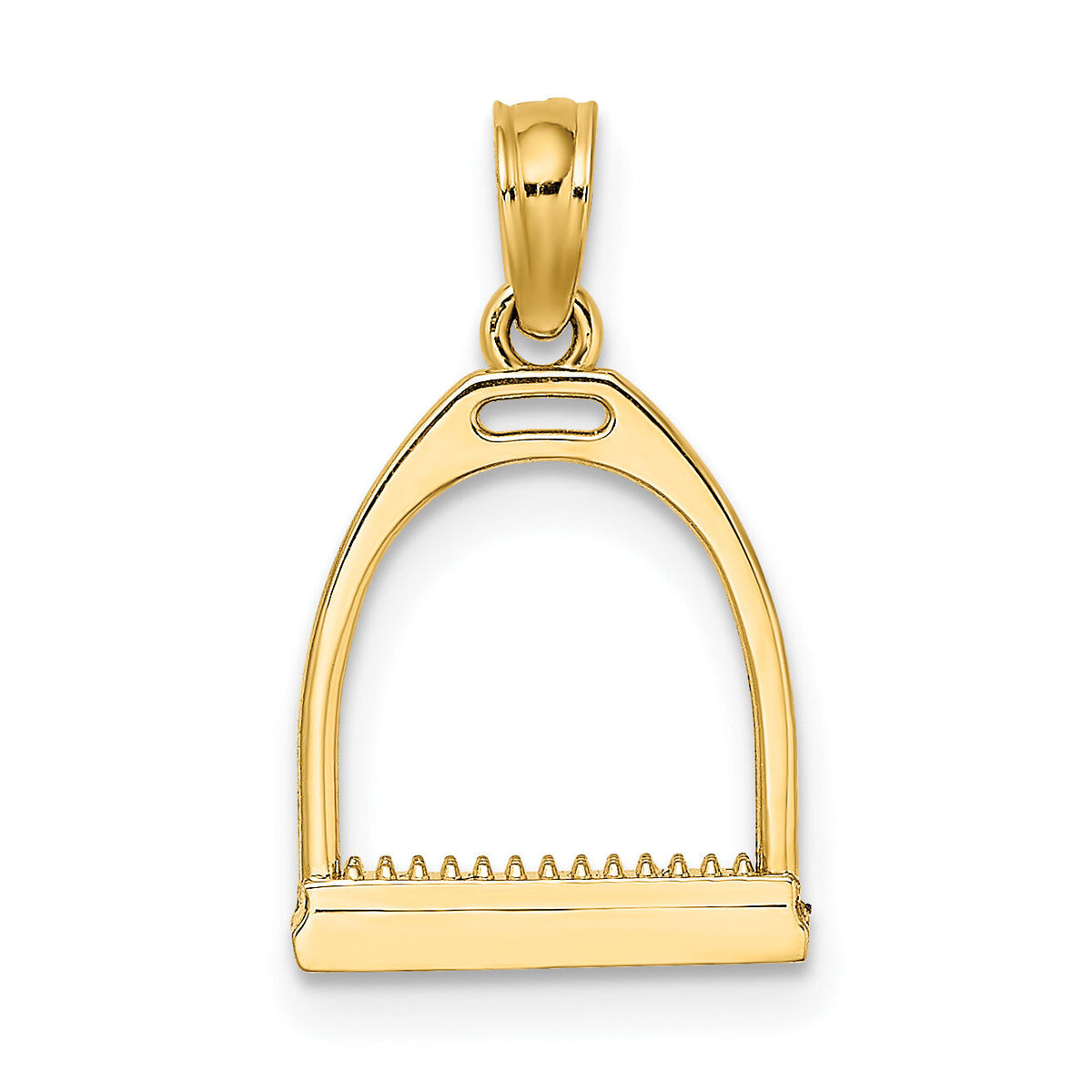 14K 3-D Polish Small Horse Stirrup Charm-K7327