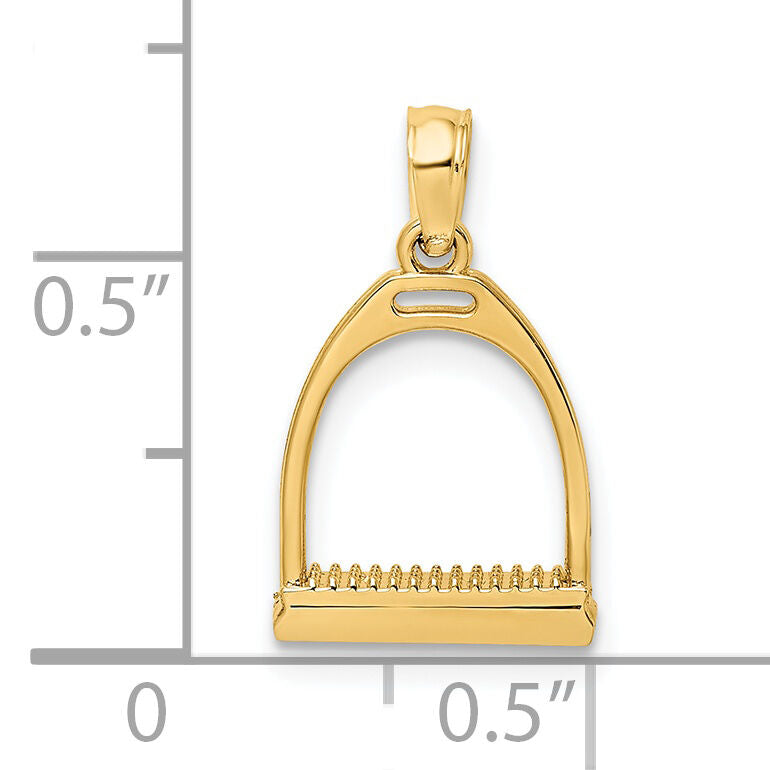 14K 3-D Polish Small Horse Stirrup Charm-K7327