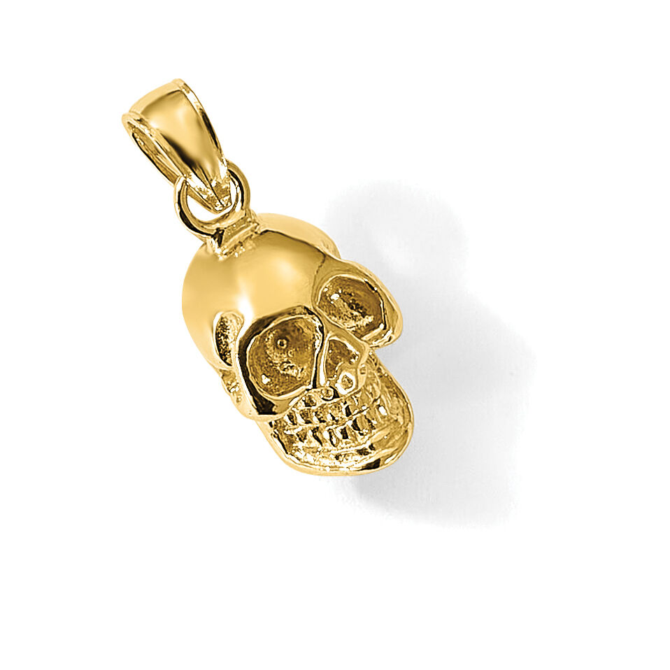 14K 3-D Polished Skull Pendant-K7328