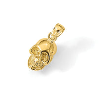 14K 3-D Polished Skull Pendant-K7328