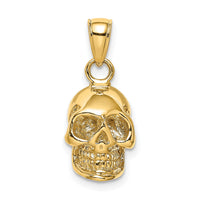 14K 3-D Polished Skull Pendant-K7328