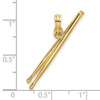 14K 3-D Moveable Drum Sticks Charm-K7329