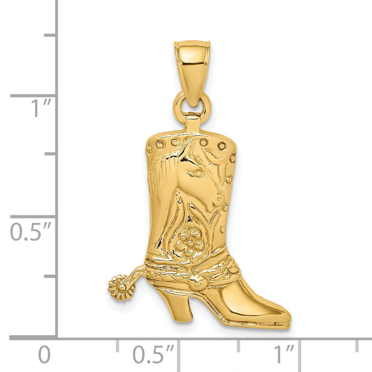 14K Cowboy Boot with Spur Charm-K7330