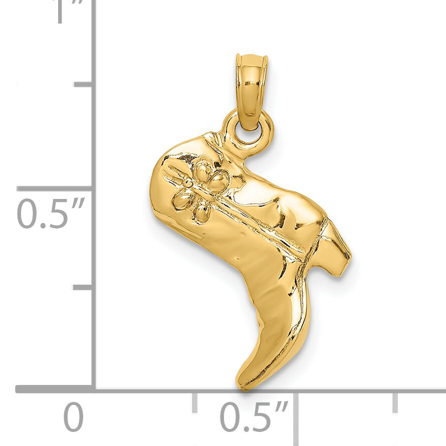 14K 3-D Cowboy Boot Charm-K7331