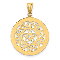 14K Tribal Star In Round Frame Charm-K7332