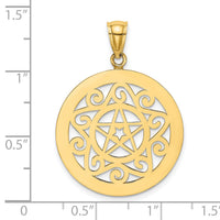 14K Tribal Star In Round Frame Charm-K7332