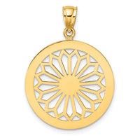 14K Retro Daisy In Round Frame Charm-K7333
