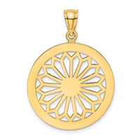 14K Retro Daisy In Round Frame Charm-K7333
