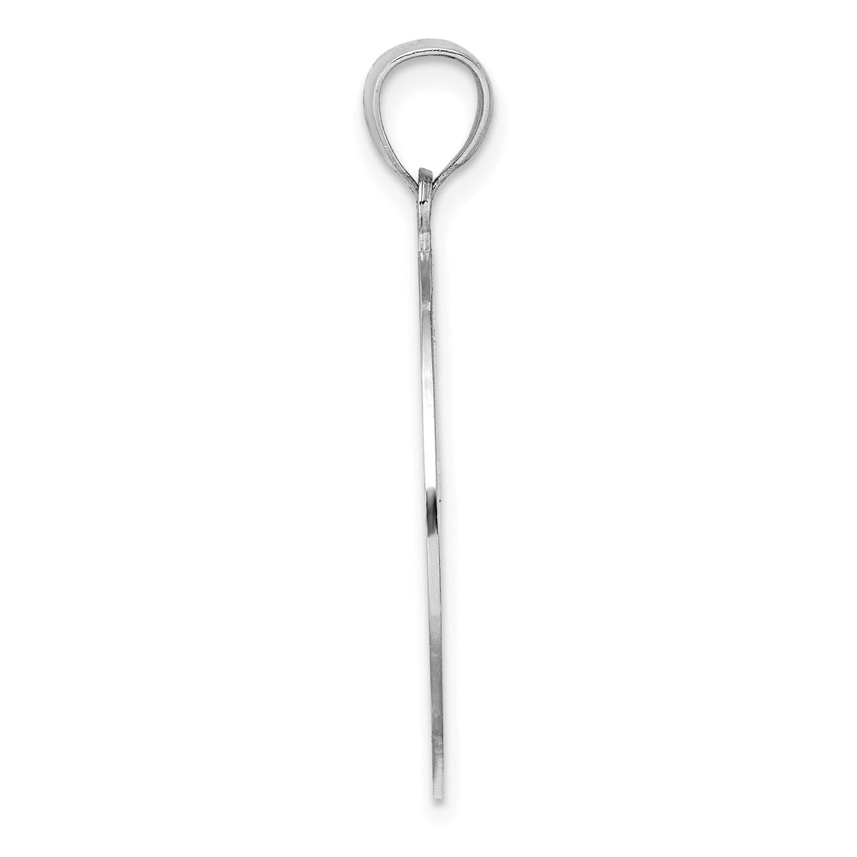 14K White Gold Retro Daisy In Round Frame Charm-K7333W