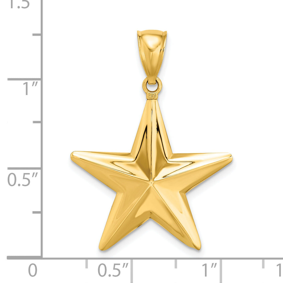 14K 3-D Nautical Star Charm-K7335