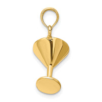 14K 3-D Polished Martini Glass Charm-K7338