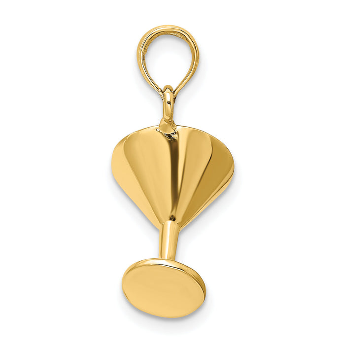 14K 3-D Polished Martini Glass Charm-K7338