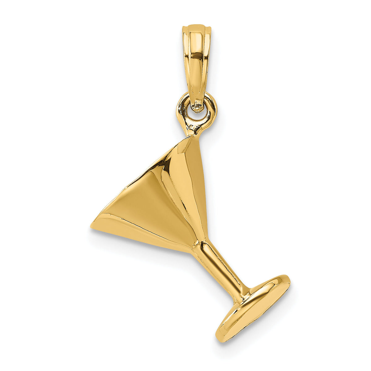 14K 3-D Polished Martini Glass Charm-K7338