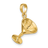 14K 3-D Polished Martini Glass Charm-K7338