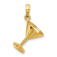 14K 3-D Polished Martini Glass Charm-K7338