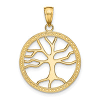 14K Large Tree Of Life In Round Frame Charm-K7341