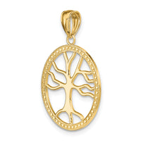 14K Large Tree Of Life In Round Frame Charm-K7341