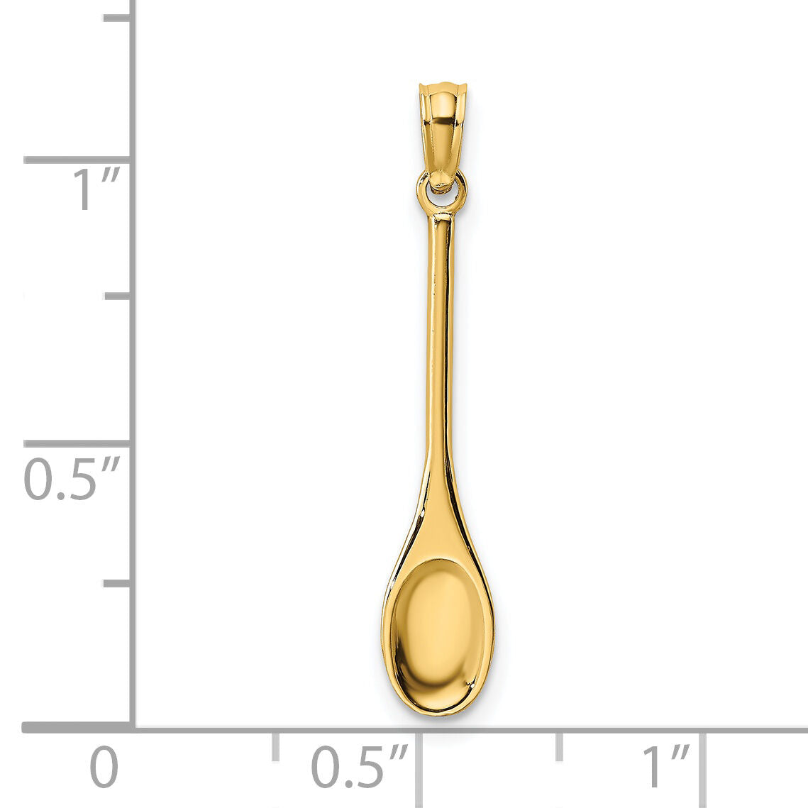 14K Polished 3-D Spoon Charm-K7342