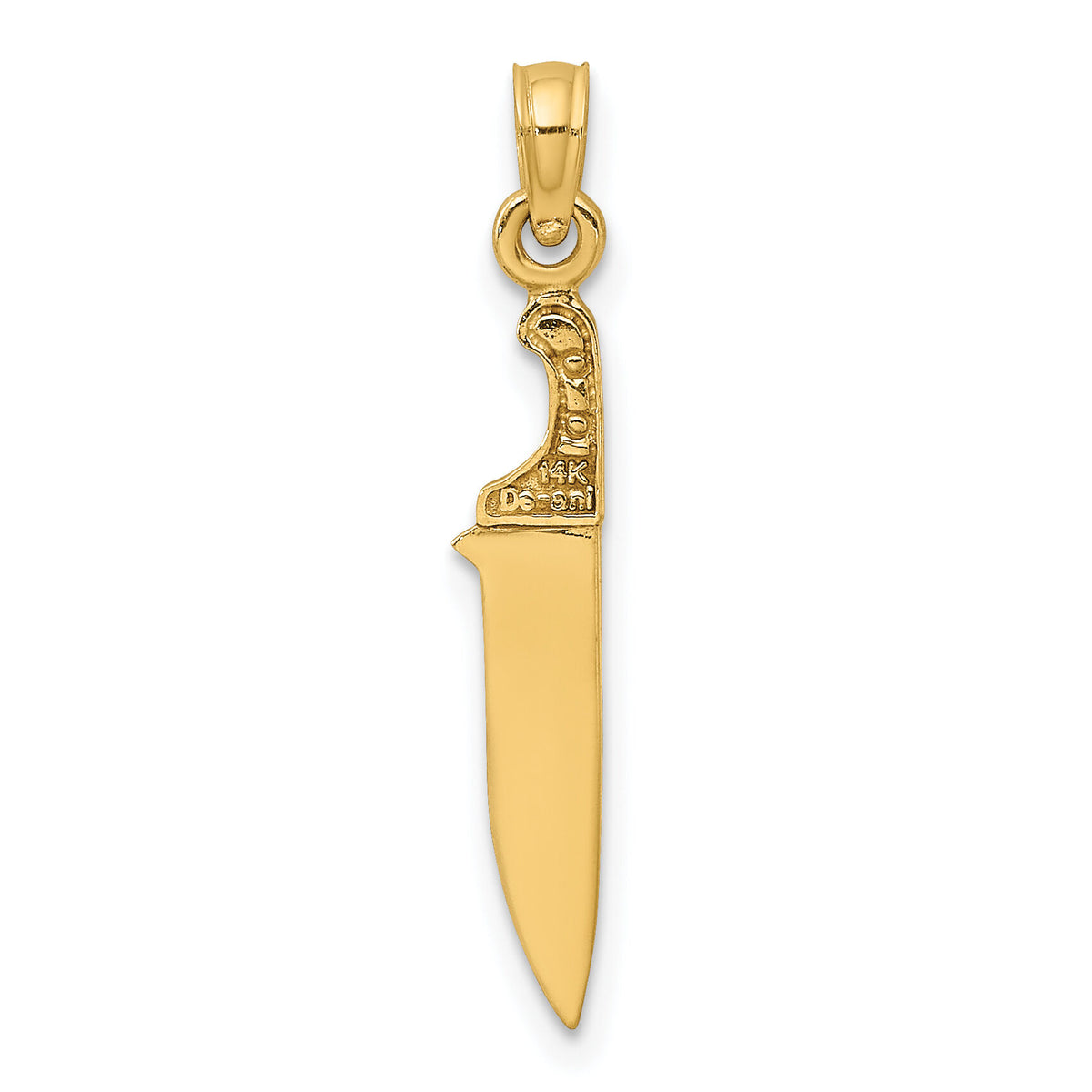 14K 3-D Polished Butcher Knife Charm-K7343