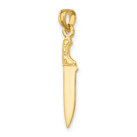 14K 3-D Polished Butcher Knife Charm-K7343