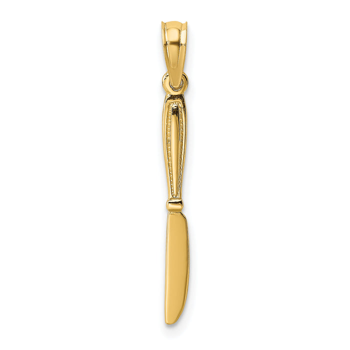 14K 3-D Polished Table Knife Charm-K7344