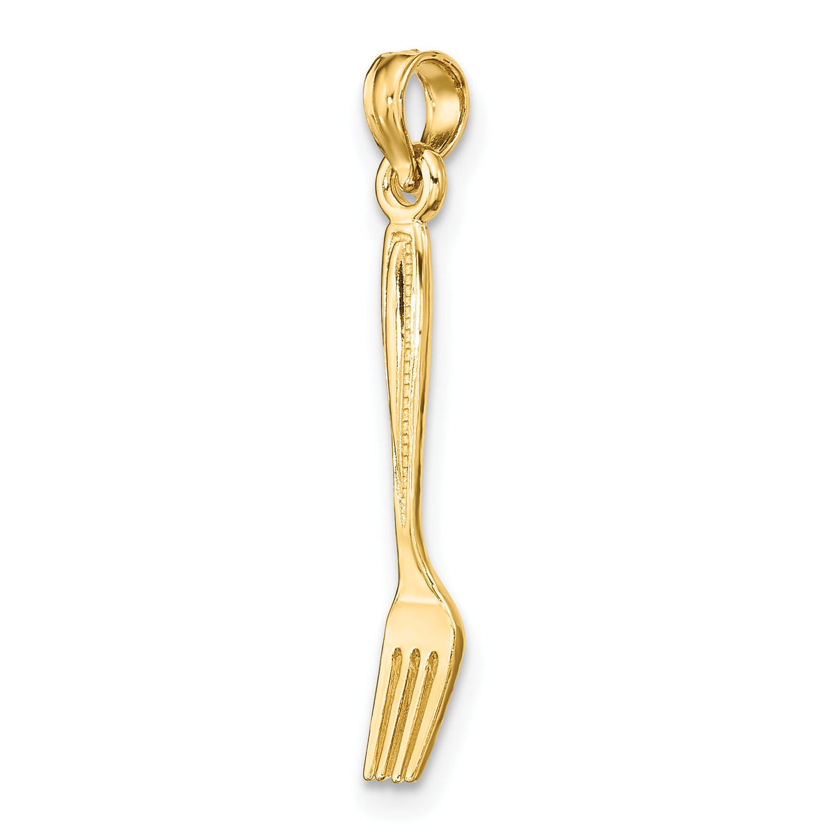14K 3-D and Polished Table Fork Charm-K7345