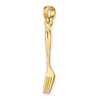 14K 3-D and Polished Table Fork Charm-K7345