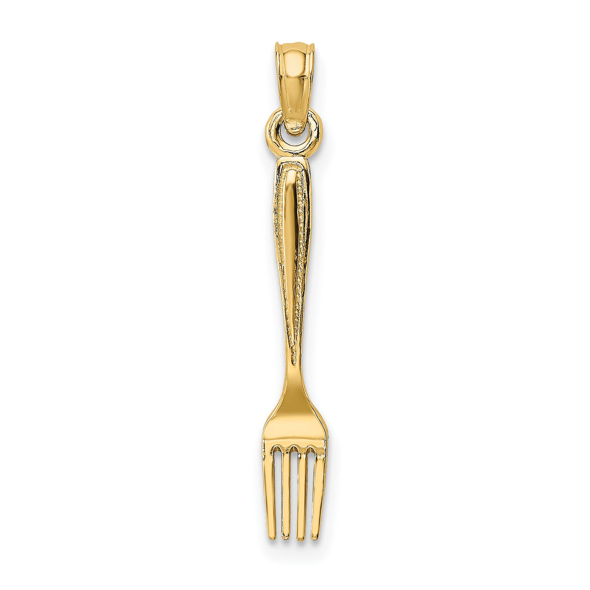 14K 3-D and Polished Table Fork Charm-K7345